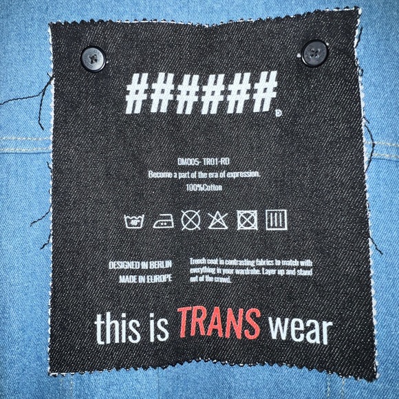 Berlin Designer Coat corduroy in the front denim in the back trench. KONK2020BFW - Picture 3 of 4